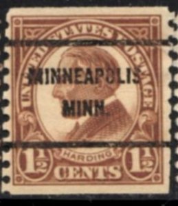 US Stamp #598x61 - Warren G. Harding Regular Coil Issue 1923-9 Precancel