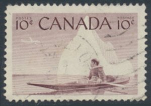  Canada  Sc# 351  Used Eskimo Kayak   1955  see details  / scans