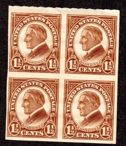 USA, Scott # 631, Mint Hinged Block of 4 CV = $ 10.00  Lot 230711 -01