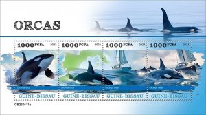 GUINEA BISSAU - 2023 - Orcas - Perf 4v Sheet - Mint Never Hinged