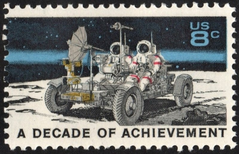 SC#1435 8¢ Space Achievements: Lunar Rover and Astronauts Single (1971) MNH
