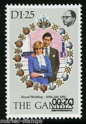 GAMBIA SC# 497C CHARLES AND DIANA WEDDING INVERTED OVPT