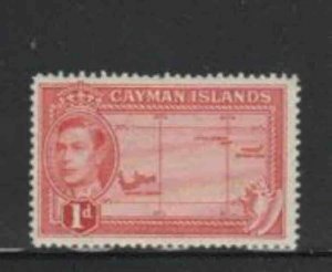 CAYMAN ISLANDS #102 1938 1p KING GEORGE VI & MAP OF ISLAND MINT VF NH O.G