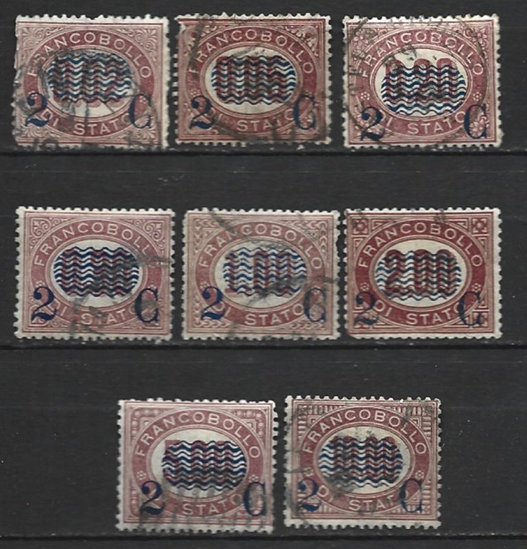 COLLECTION LOT 6891 ITALY #37-44 1878 CV+$114 (#37 FAULTY)