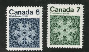 Canada Scott 554-555 MNH**  1971 snowflake set