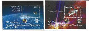 Tanzania Scott 2542-43 Space Souvenir Sheets NH wb