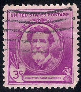 886 3 cent Artist Augustus Saint-Gaudens Stamp used F