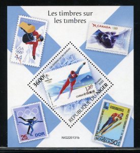 NIGER 2022 WINTER OLYMPIC STAMP ON STAMP ISSUE SOUVENIR SHEET MINT NH