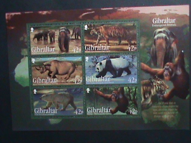 ​GIBRALTAR-2011 ENDANGER ANIMALS MNH S/S EST. $14.00 VF WE SHIP TO WORLD WIDE.