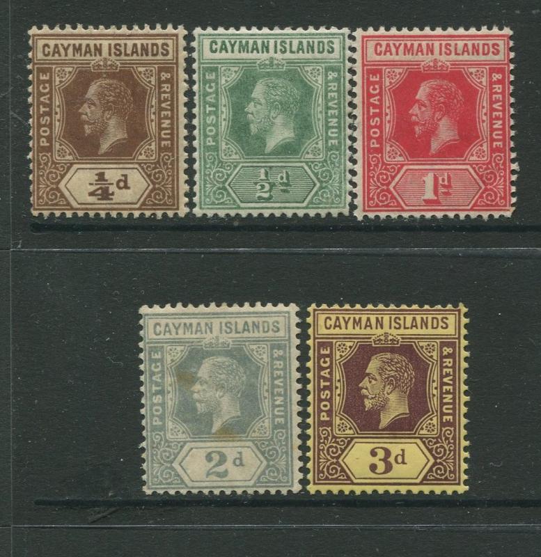 Cayman Islands #32-35,37 KGV MLH  Scott CV. $14.00