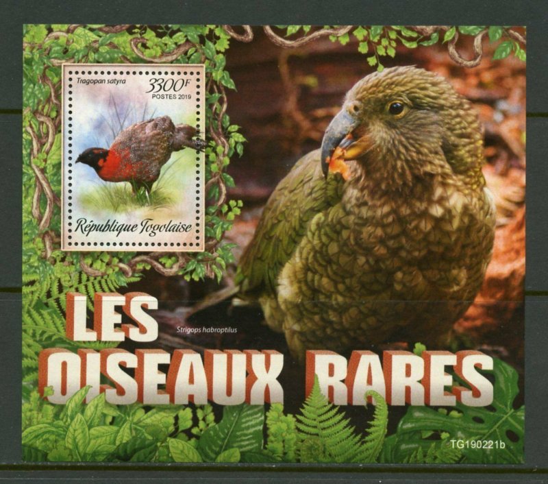 TOGO 2019 RARE  BIRDS SOUVENIR SHEET MINT NEVER HINGED