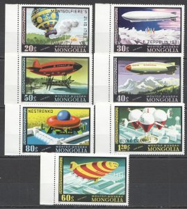 Wb045 1990 Mongolia Transport Aviation Dirigibles Zeppelins 1Set Mnh