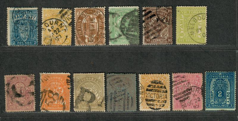 Victoria Sc#AR36-41, 43-8a Used/F-VF, Partial Set, Cv. $852.50