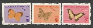 Dominican Republic C146-48 MOG BUTTERFLIES H1246