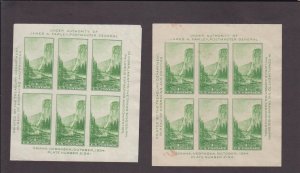 US, 769, YOSEMITE, MINT NH, 2 SHEETS WITH FAULTS, FARLEY SPECIAL PRINTING 1935