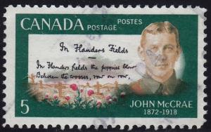 Canada - 1968 - Scott #487 - used - McCrae Flanders Fields