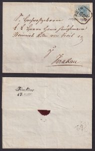 Austria - 1850 - Scott #5 - used on cover - Type II - PRAG to Krakau