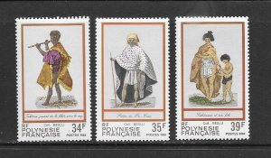 FRENCH POLYNESIA #397-99  COSTUMES  MH