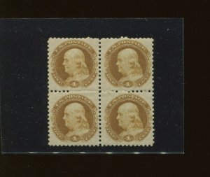 112-E4c Franklin Buff Mint Essay Block of 4 Stamps (Stock 112 By153)