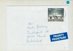 Austria 2013 Priority to Germany Wien Cancel Porsche Car Stamp Cover Ref 29906