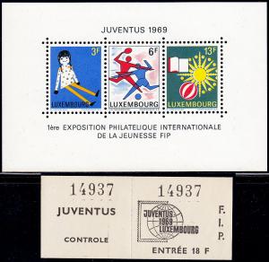 Luxembourg - 1969 - Scott #474 - MNH - with the ticket...