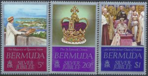 Bermuda  SC# 347 - 349   MNH   QE II Silver Jubilee    see details/scans 