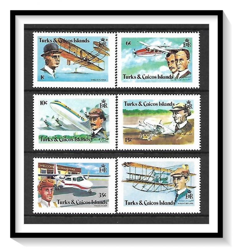 Turks & Caicos #347-352 Aviation Progress MNH