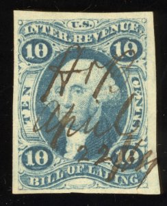 US Scott R32a Used 10c blue Bill of Lading Revenue Lot AR111 bhmstamps