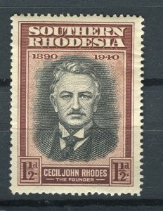 RHODESIA; SOUTHERN 1940 early Rhodes issue Mint hinged 1.5d. value