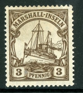 Marshall Islands 1901 Germany 3 pfg Brown Sc #13 Dark Brown Shade MNH X78