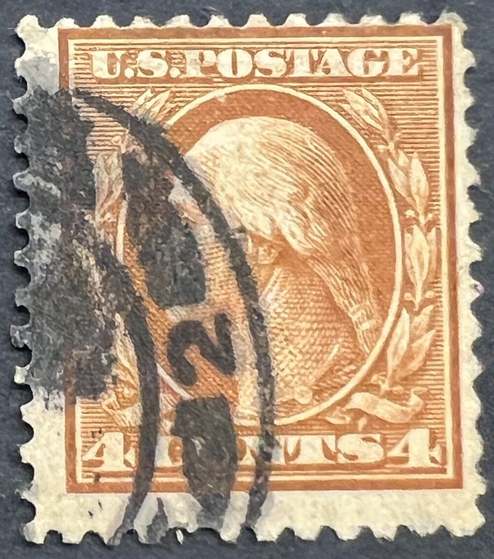 Scott#: 334 - George Washington 4¢ 1908 BPE used single stamp - Lot B8