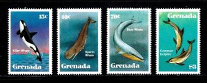 Grenada stamps #1140 - 1143, MNH OG, complete topical set, whales