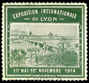 1914 Exposition International  LYON France Advertising Poster Stamp