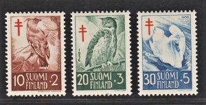 Finland 1956 Beautiful Birds (3v Cpt) MNH CV$10