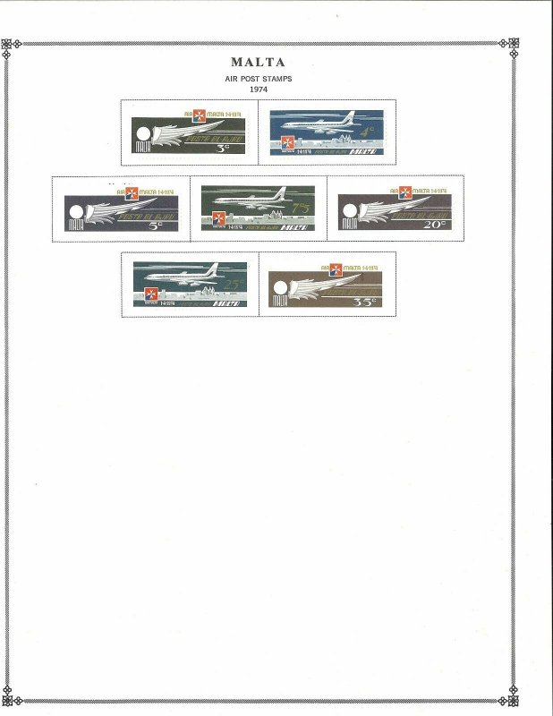 Malta 1943-1999 Mostly Mint w/Some Used Hinged on Scott Int. Pages