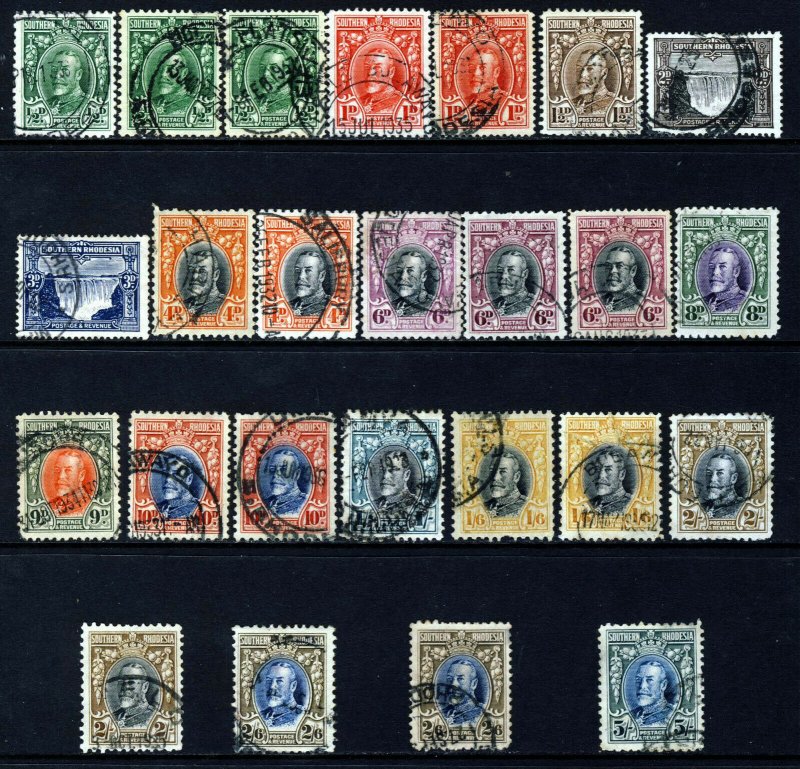 SOUTHERN RHODESIA KG V 1931-37 Complete Definitive Set SG 15 to SG 27 VFU