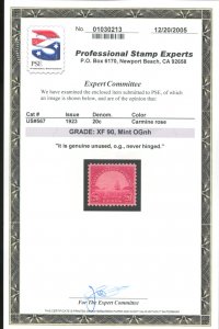 U.S. #567 MINT WITH PSE CERT GRADE XF 90