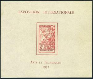 Malagasy 191-196,197,MNH.Mi 240-245,246 Bl.1. Colonial Art Exhibition 1937.