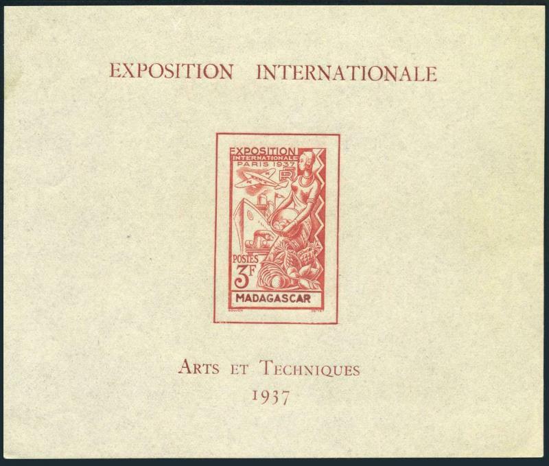 Malagasy 191-196,197,MNH.Mi 240-245,246 Bl.1. Colonial Art Exhibition 1937.