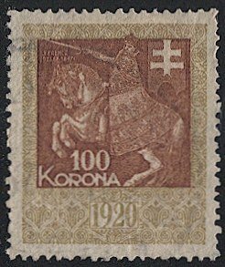 HUNGARY 1920  Barefoot #382  100k Used Revenue, VF - King on Horse