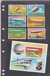 Zeppelins Mauritanie 1976 Scott # 345-348-C167-169 Used 7 NH Aviation Airships