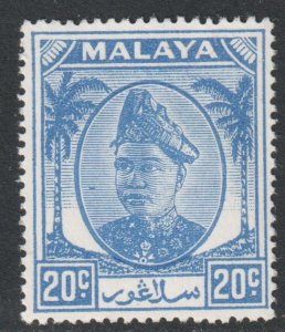 Malaya Selangor Scott 98 - SG102, 1949 Sultan 20c MH*