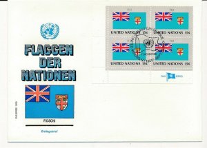 D112739 Flag Series Fiji FDC United Nations New York Bureau