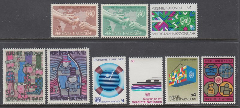 UN Vienna 30-38 Year Set for 1983 MNH VF