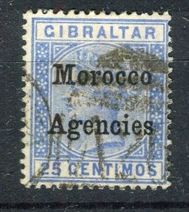 MOROCCO AGENCIES; 1898-99 early classic QV Optd. issue used 25c. value