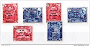 Aden KGVI 1946 Victory Sets Mint MLH X2303