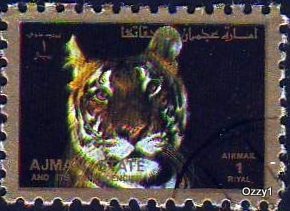 Ajman State 1973 Mi 2856A 1Rl Tiger CTO