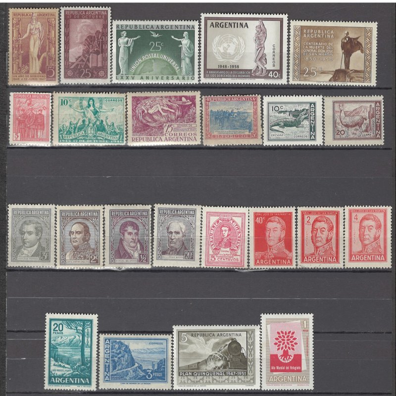 COLLECTION LOT OF # 913 ARGENTINA 23 MH STAMPS 1930+