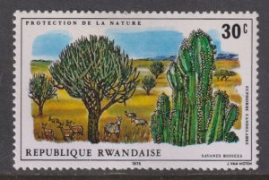 Rwanda 686 Antelopes, Zebras & Candelabra Cactus 1975