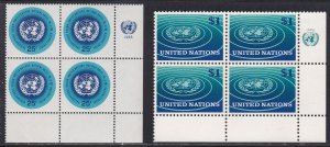 United Nations -New York #  146-150, Inscription Blocks of Four, NH, 1/3 Cat.